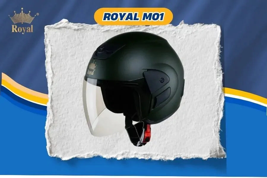 Mũ bảo hiểm 3/4 đầu có kính Royal M01