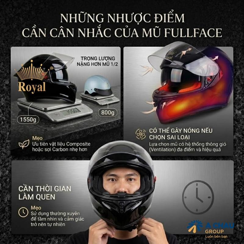 Mũ fullface có nhược điểm không?
