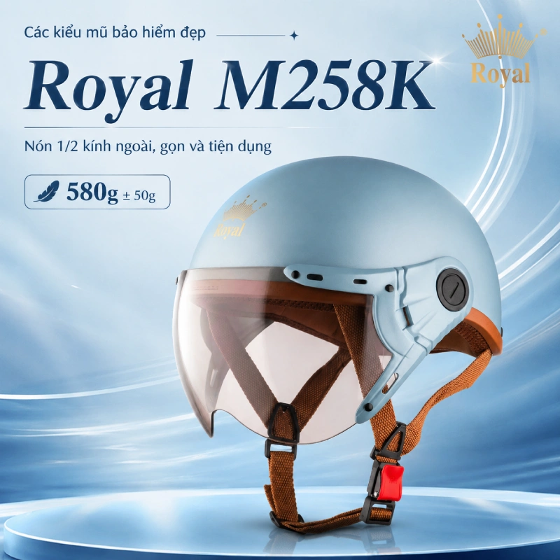 Nón 1/2 nhẹ Royal M258K